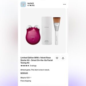 NuFACE Mini+ Velvet Rose Starter Kit
